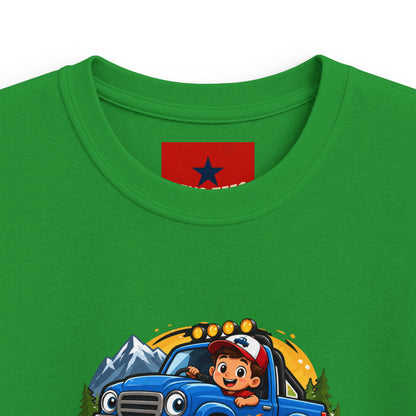 Kids Tee — "Lil' Trucker" Monster Truck Kids T-Shirt | Cute Off-Road Cartoon Top