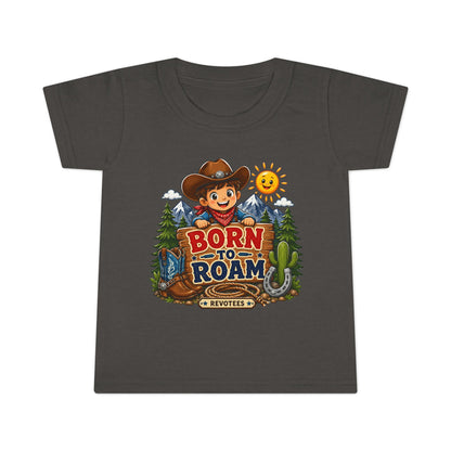 Toddler T‑Shirt — "Born to Roam" Cute Cowboy Adventure Tee