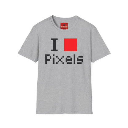 Pixels Lover T‑Shirt — I [Red Square] Pixels Retro Gamer Tee