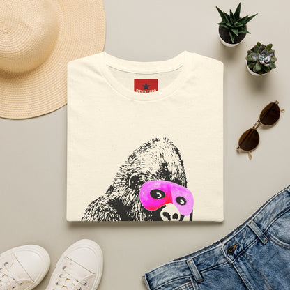 Banksy Gorilla with Pink Sleep Mask T-Shirt