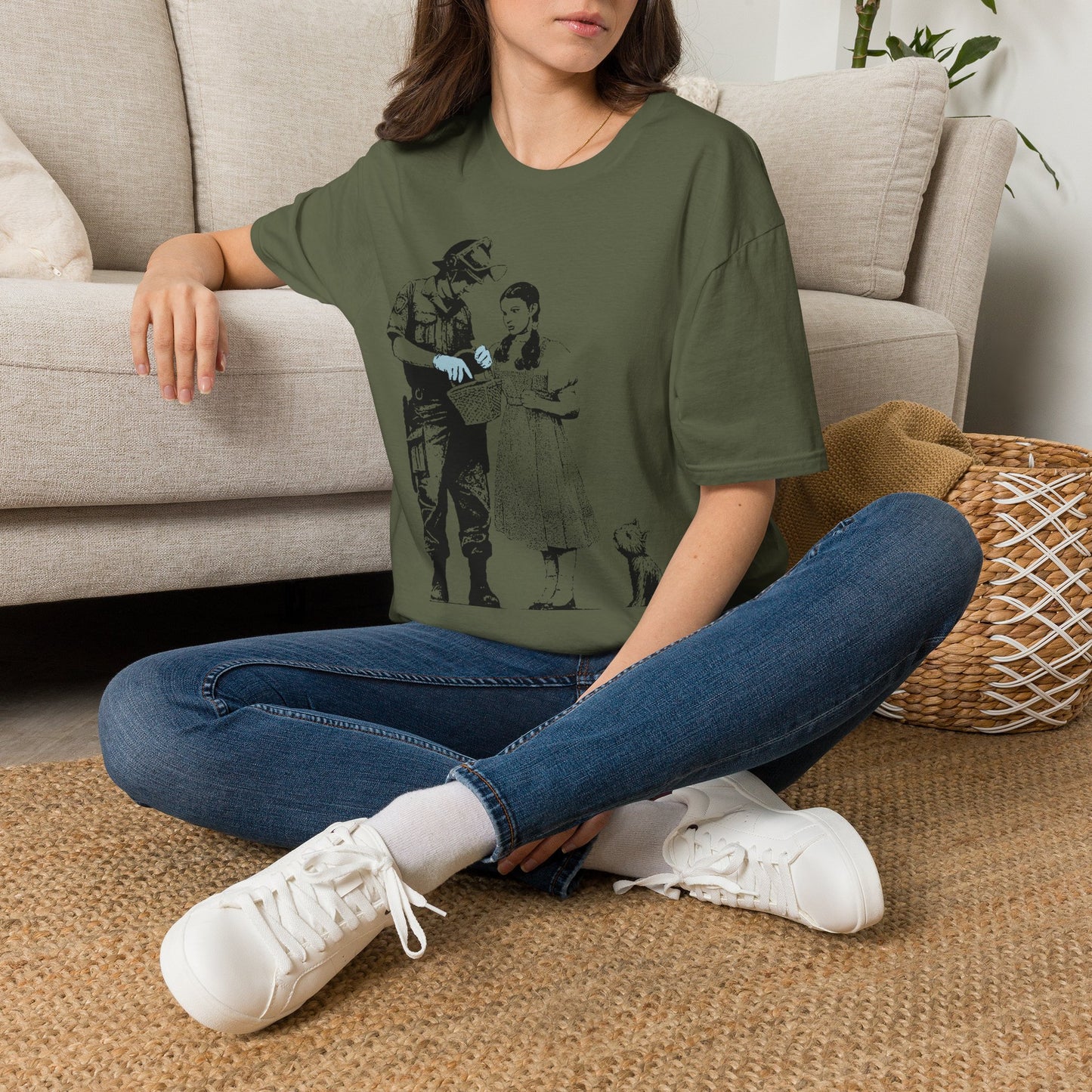 Banksy T-Shirt — Police Officer and Girl Stencil Art Tee (Banksy-Style)