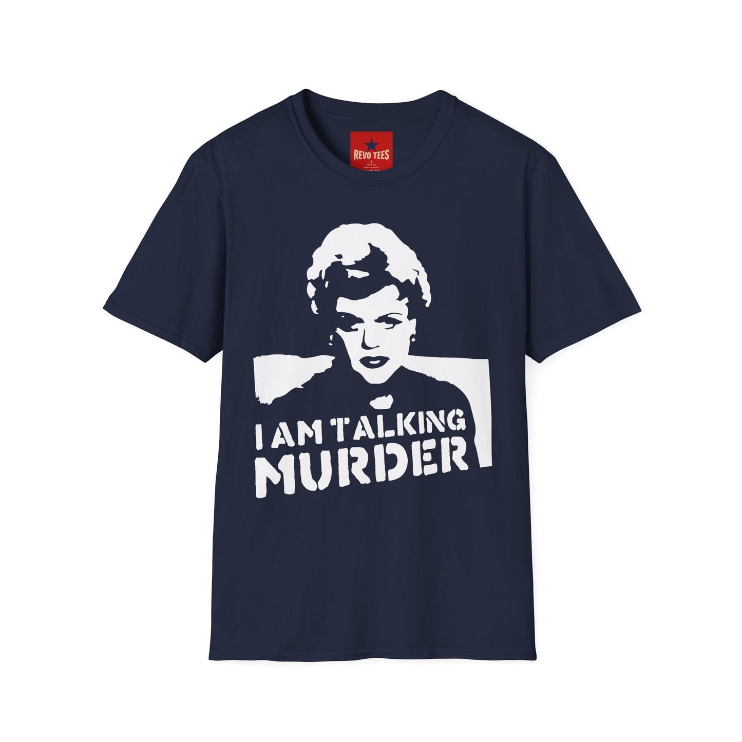I Am Talking Murder Graphic T‑Shirt — Retro Noir Portrait Tee