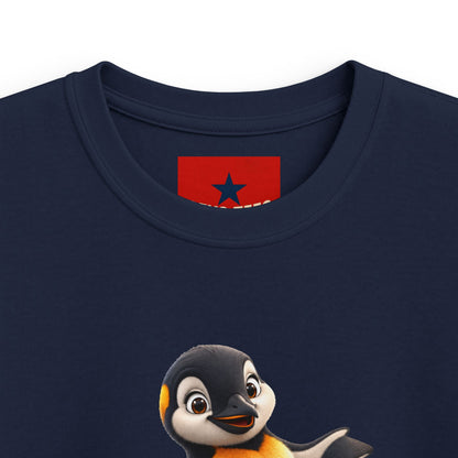 Kids Penguin Graphic Tee — Cute Dancing Penguin Shirt front and back design