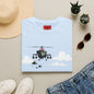 Banksy Helicopter Pilot Graphic T-Shirt — Vintage Chopper Clouds Design