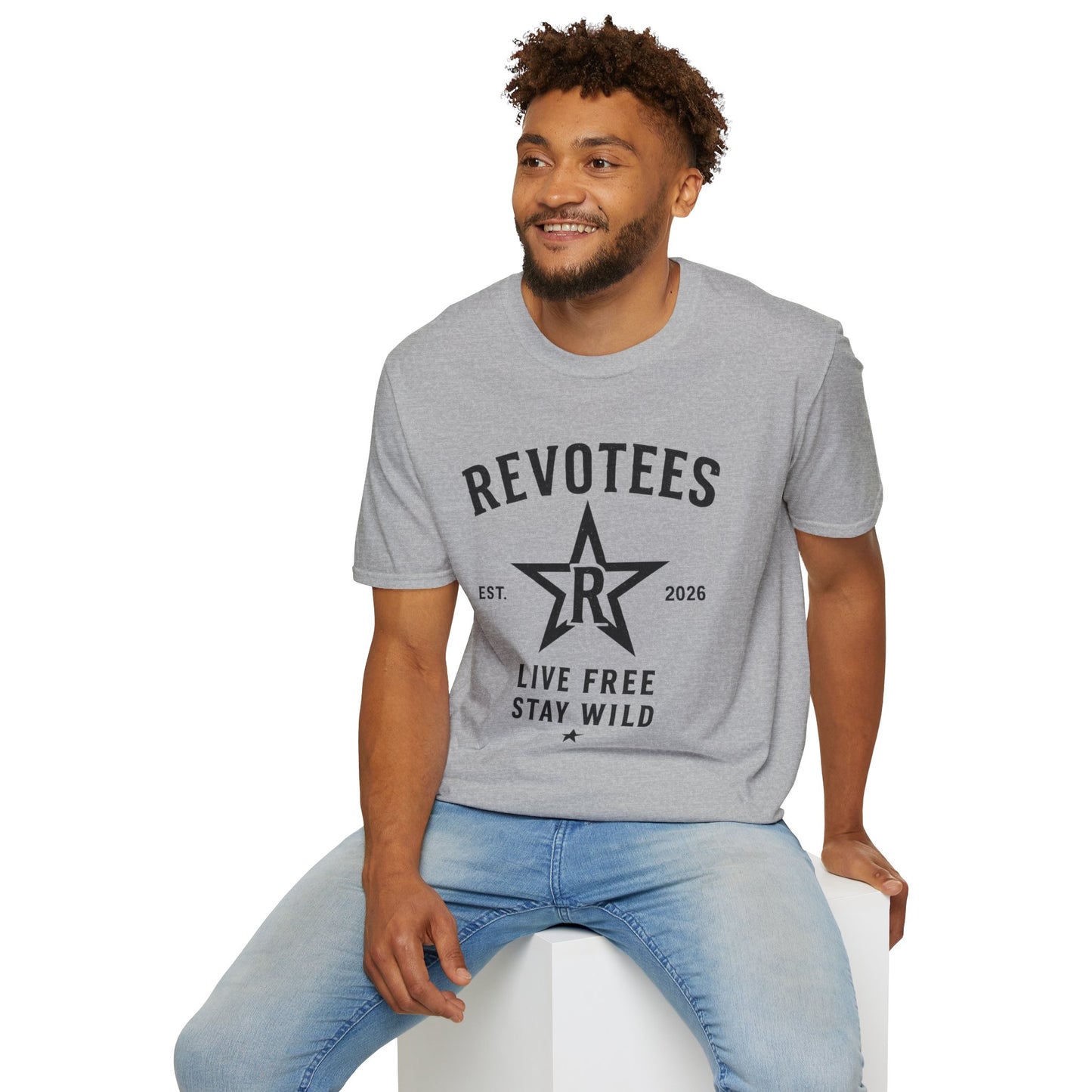 Revotees Graphic T-Shirt — "Revotees" Star Logo Tee (Est. 2026)