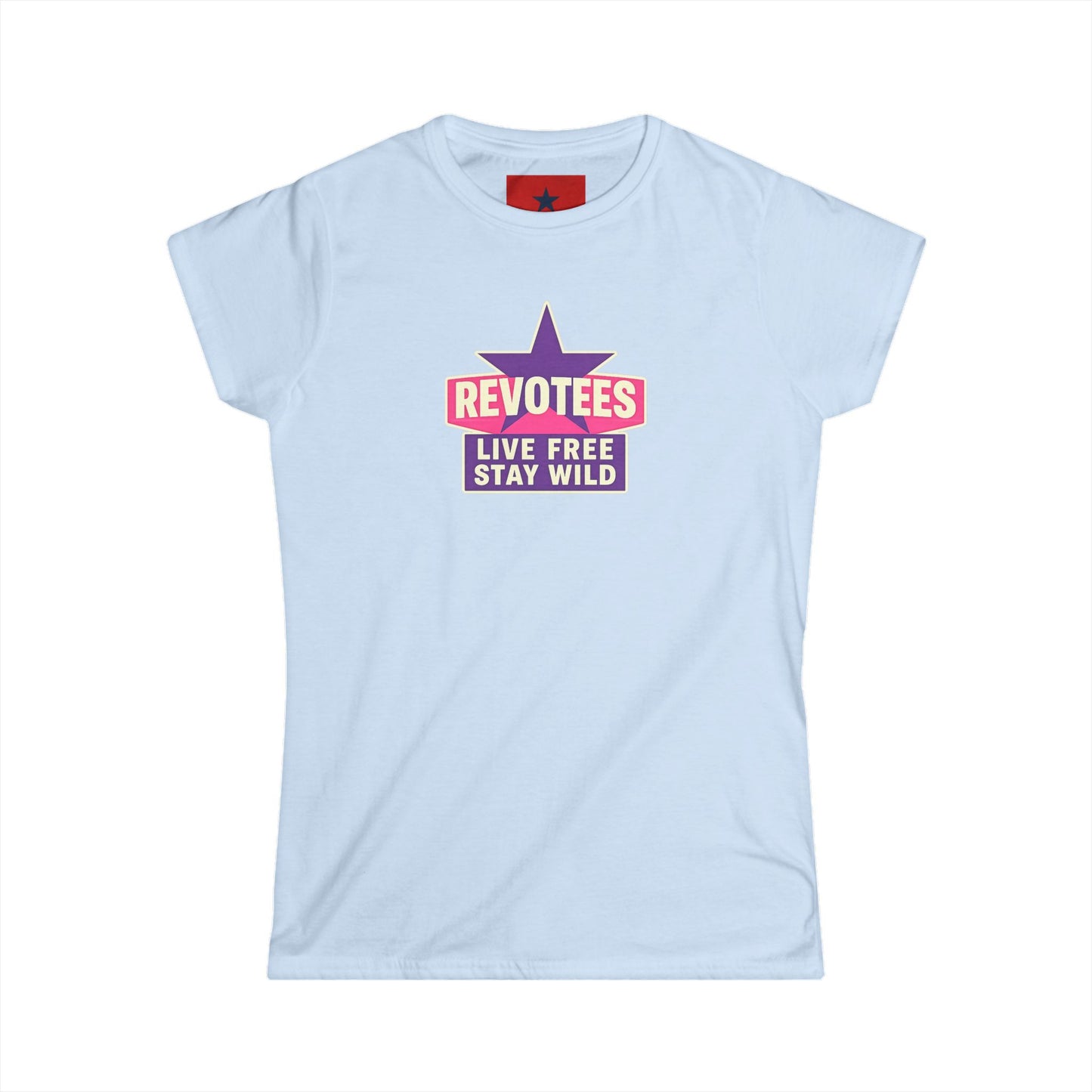 Revotees "Live Free Stay Wild" Women's Tee — Retro Star Graphic T-Shirt