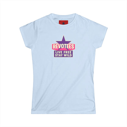 Revotees "Live Free Stay Wild" Women's Tee — Retro Star Graphic T-Shirt