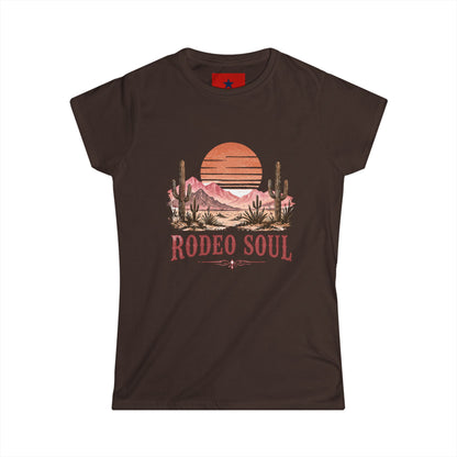 Rodeo Soul Women's Tee — Western Desert Sunset Graphic Shirt
