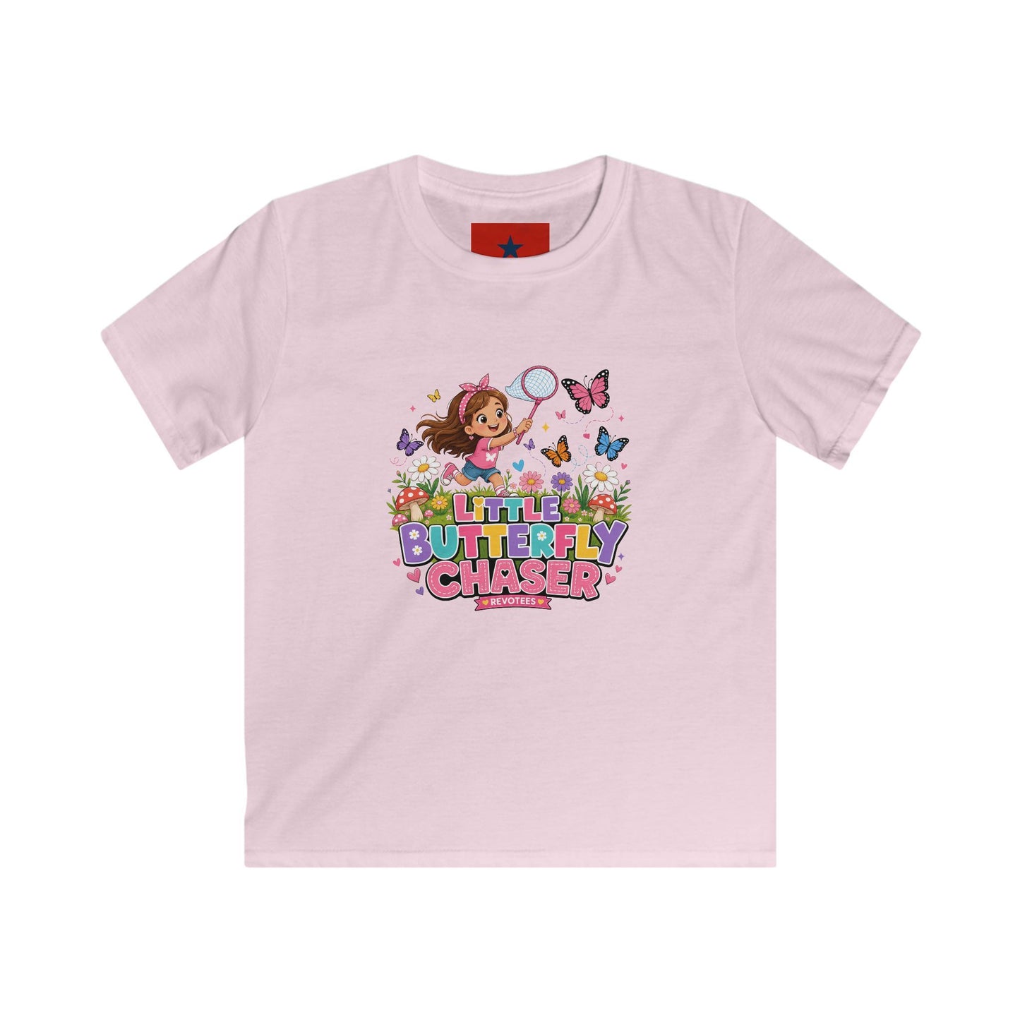 Kids Tee — "Little Butterfly Chaser" Cute Girl Butterfly Catcher Shirt