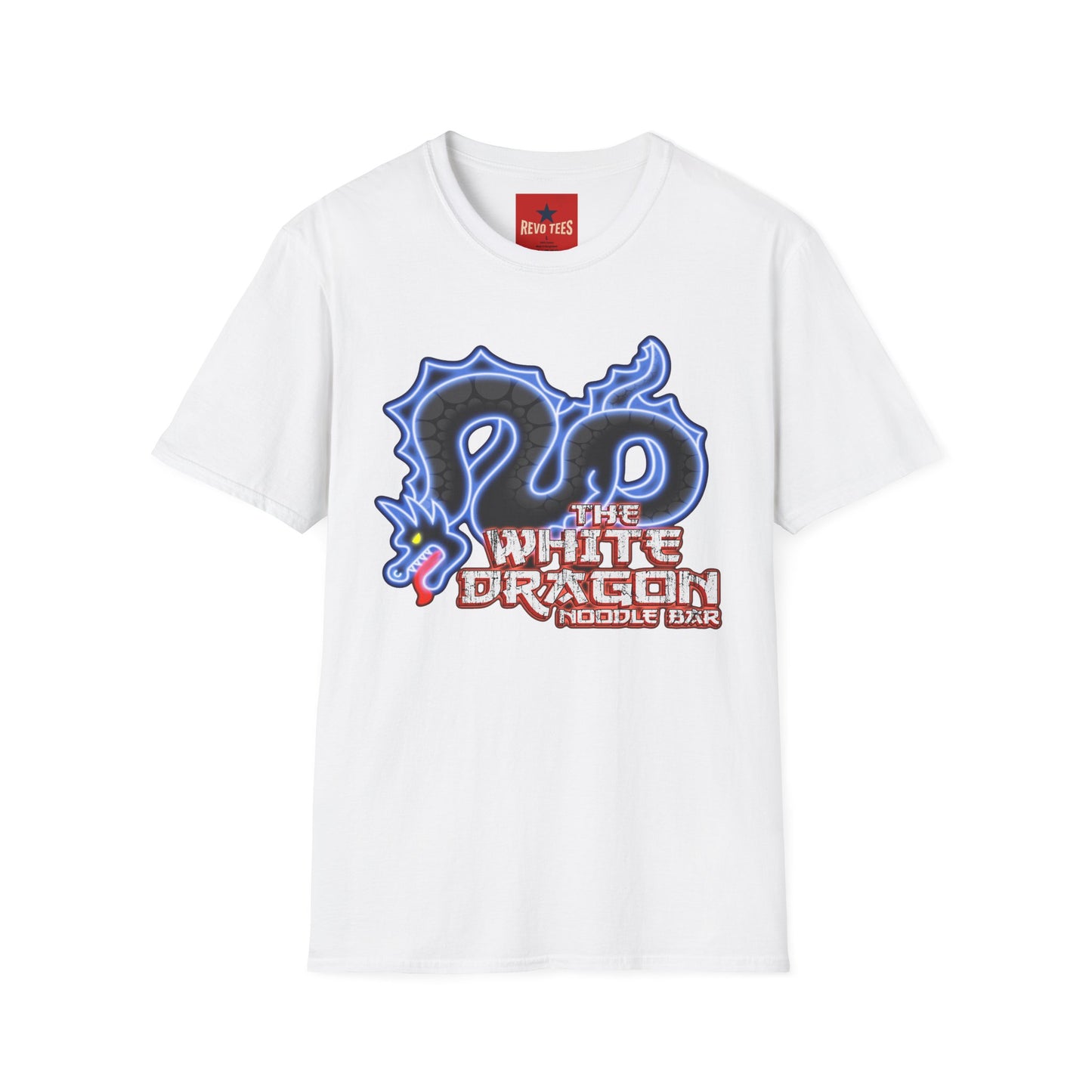 White Dragon Graphic T-Shirt — Neon Snake Logo "The White Dragon"
