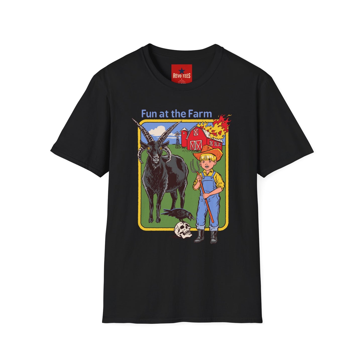 Fun at the Farm T-Shirt — Vintage Barn & Goat Graphic Tee