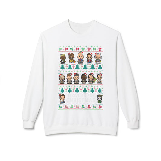 Holiday Character  — Cute Chibi Characters Ugly Crewneck Sweater Design