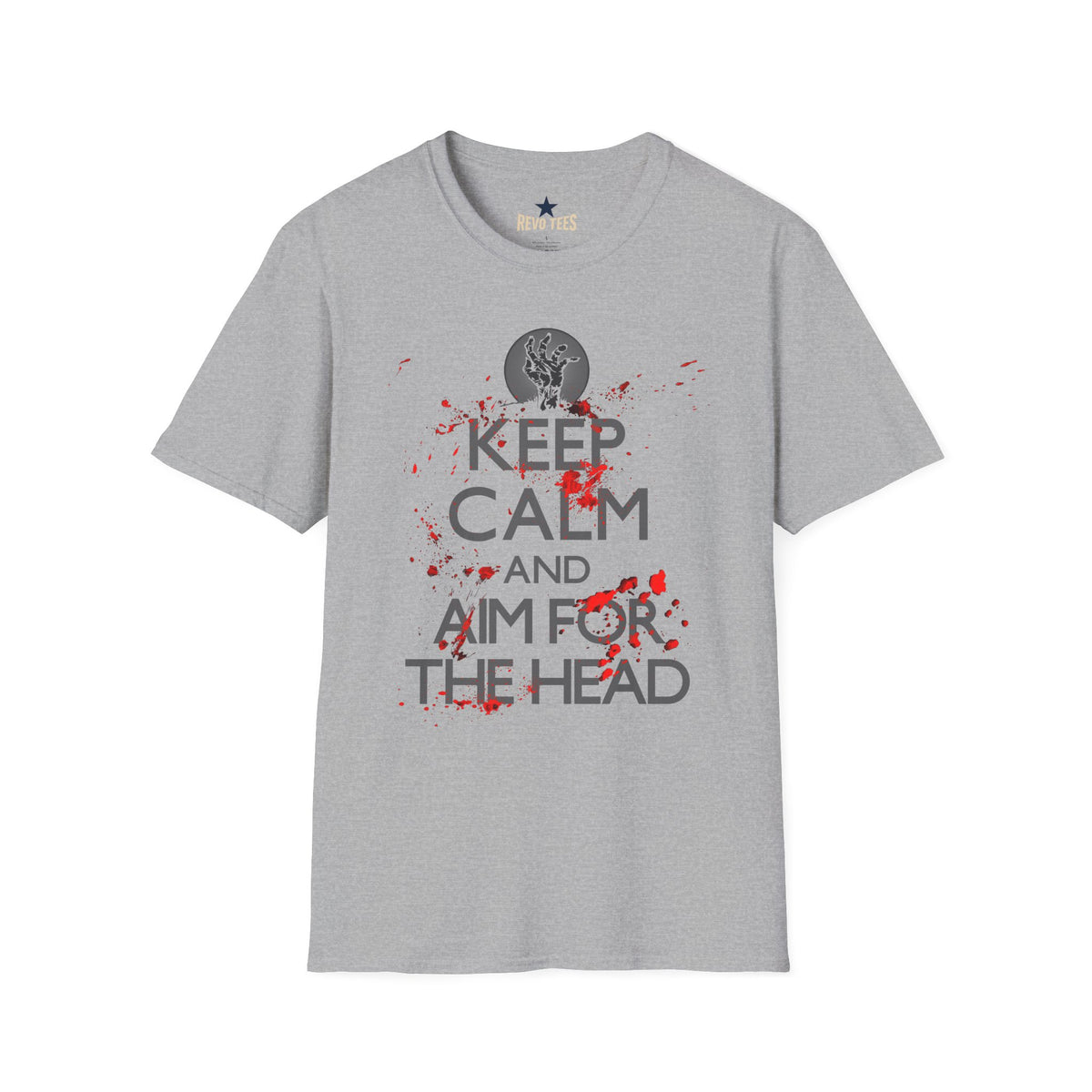 Revotees Keep Calm and Aim for the Head Horror Zombie Graphic T-Shirt - alternate view 7