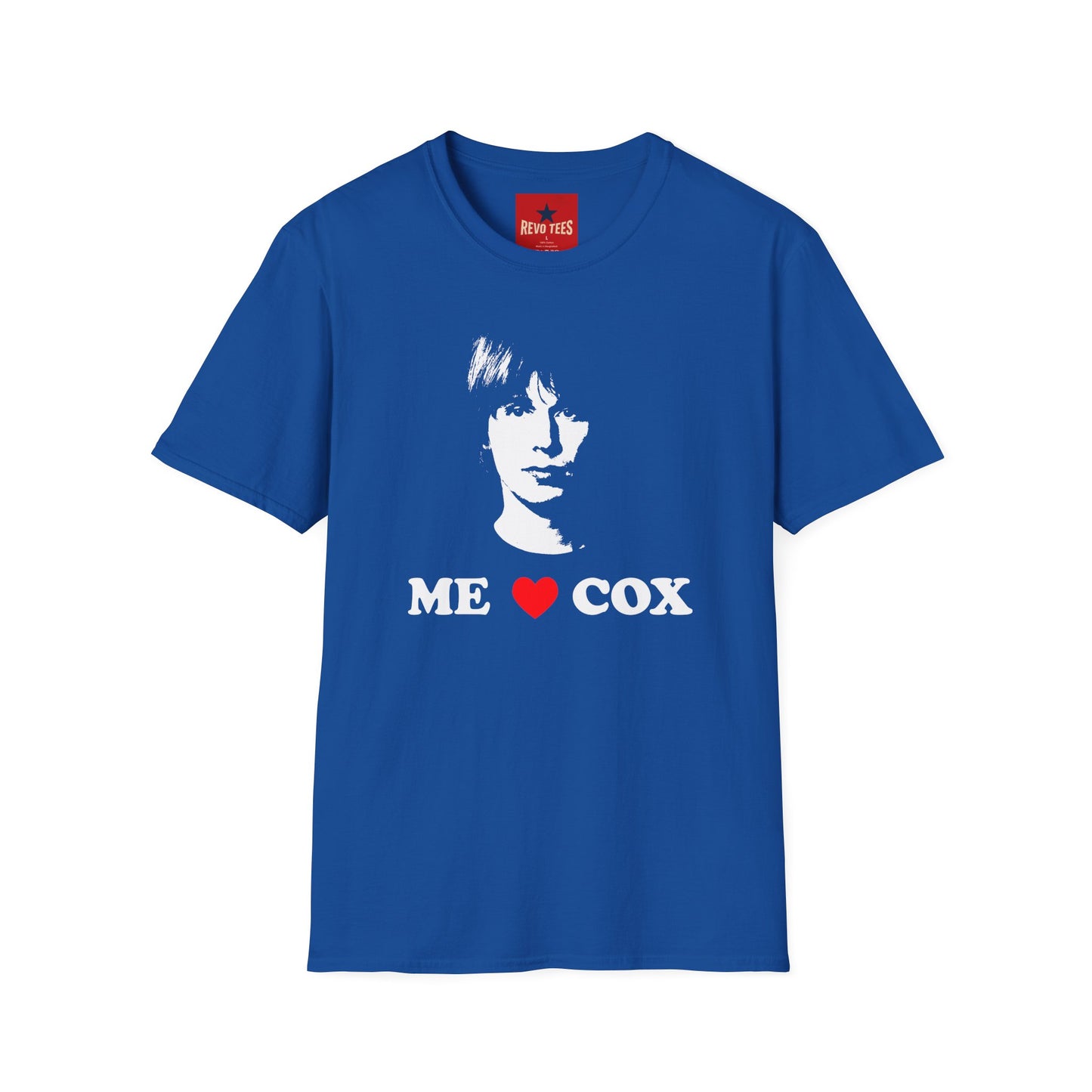 T-Shirt — 'ME LOVE COX' Retro Portrait Tee (Vintage Rock Fan Shirt)