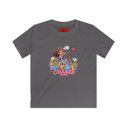 Kids Tee — "Little Butterfly Chaser" Cute Girl Butterfly Catcher Shirt