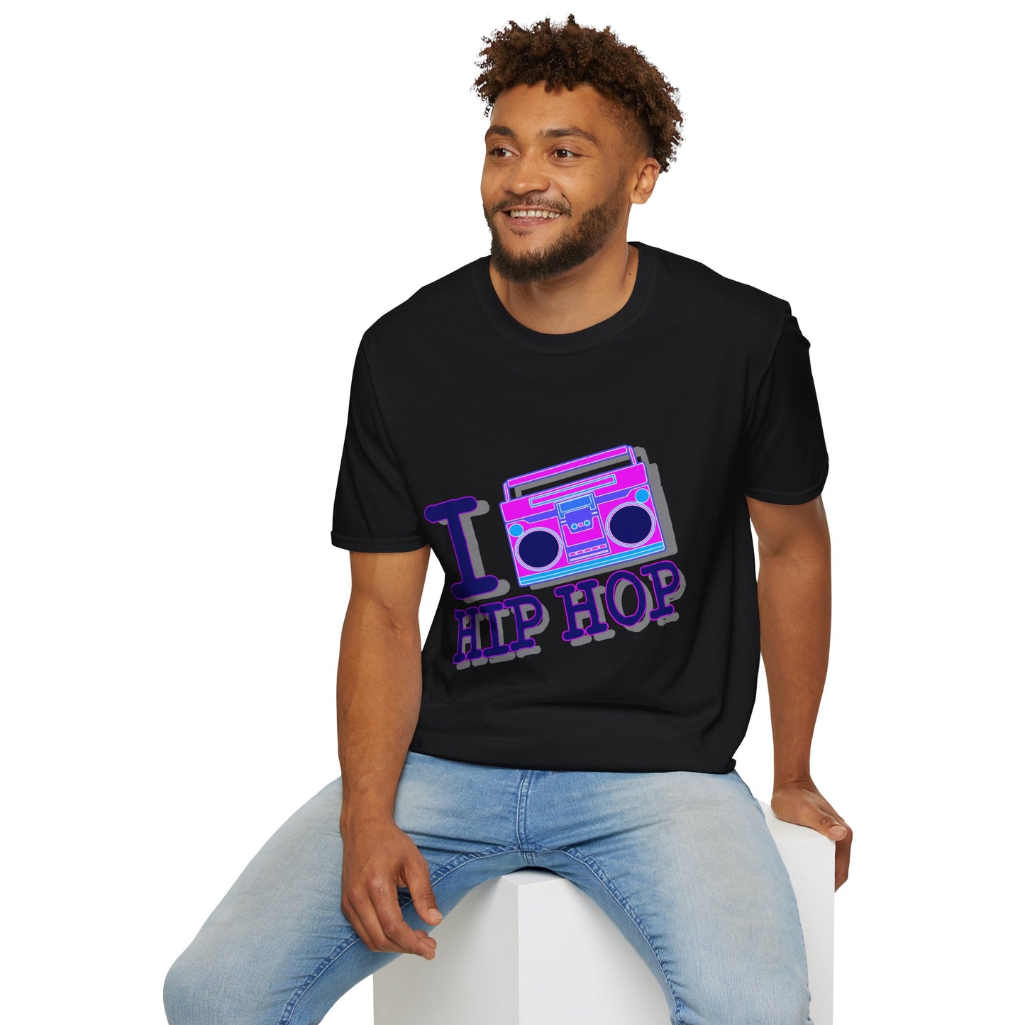 Hip Hop Boombox T-Shirt — "I  Hip Hop" Retro Music Tee