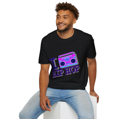 Hip Hop Boombox T-Shirt — "I  Hip Hop" Retro Music Tee