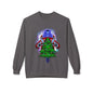 Astronaut Santa Pouncing on a Christmas Tree Crewneck Sweatshirt