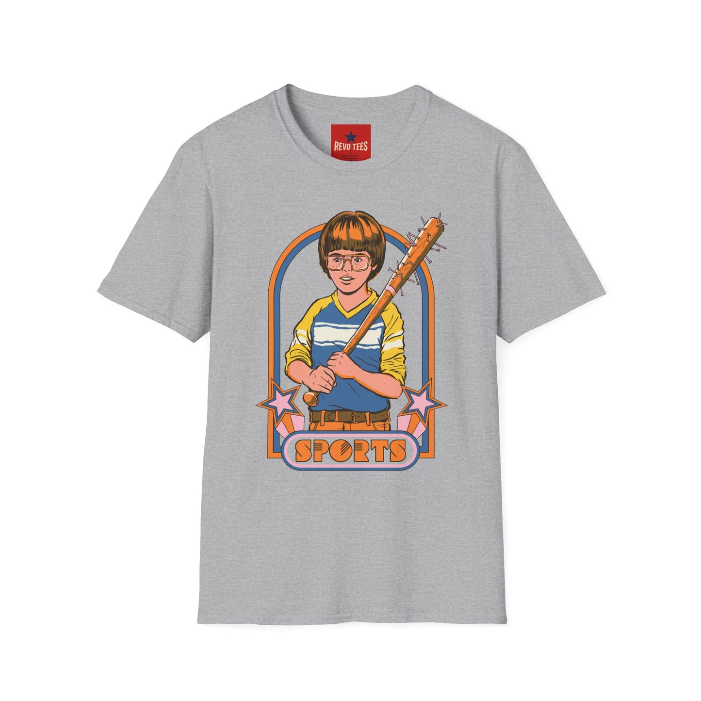 Retro Kid Sports T‑Shirt — Vintage Baseball Bat Graphic Tee