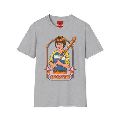 Retro Kid Sports T‑Shirt — Vintage Baseball Bat Graphic Tee