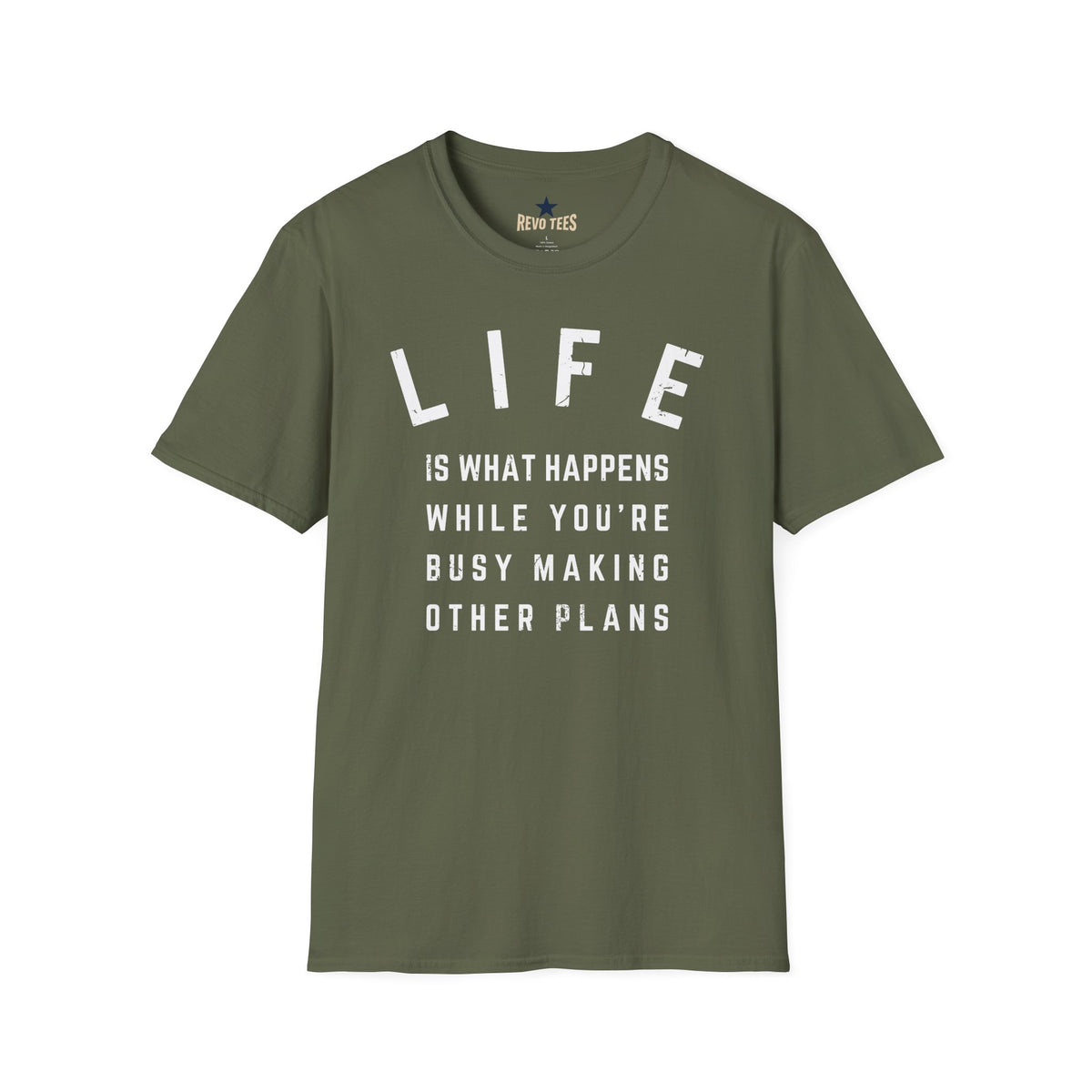 Revotees Life Is What Happens Unisex Softstyle T-Shirt - alternate view 4