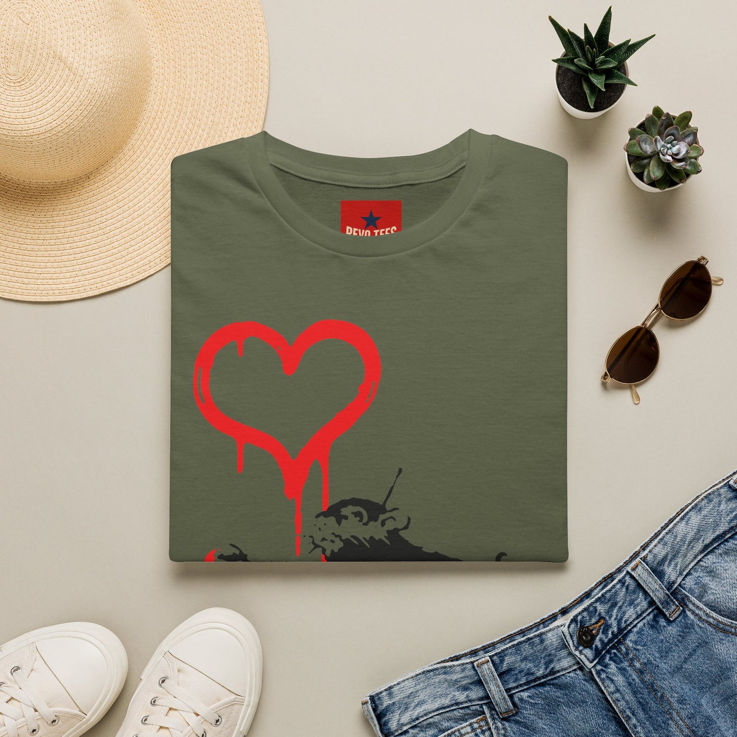 Banksy-Inspired Rat Stencil T-Shirt — Dripping Heart Street Art Tee