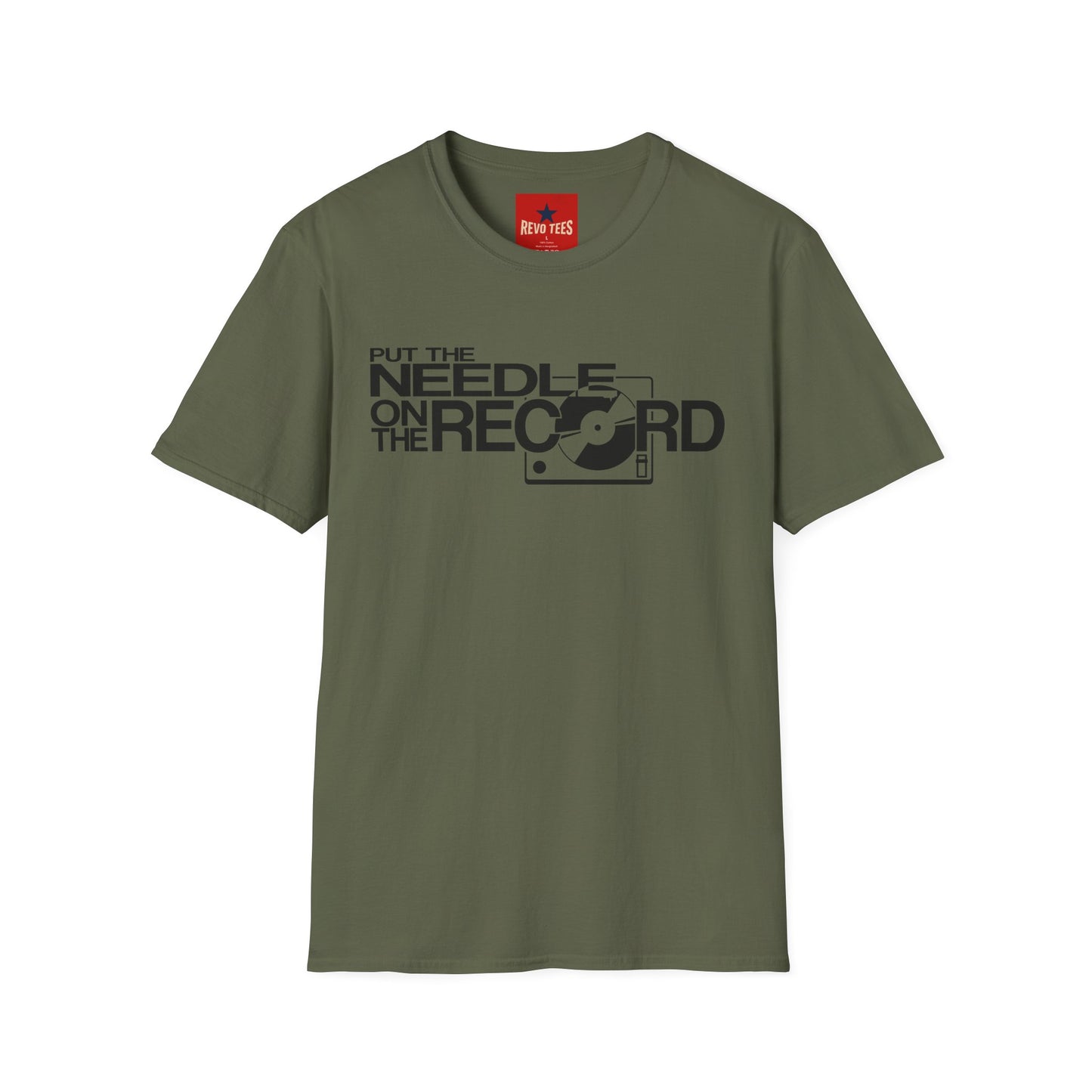 Put The Needle On The Record - Riordan - Unisex Softstyle T-Shirt