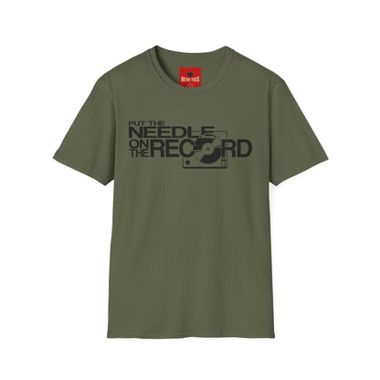 Put The Needle On The Record - Riordan - Unisex Softstyle T-Shirt