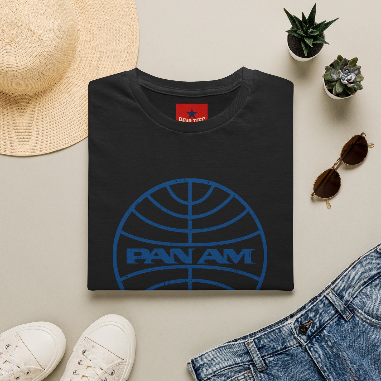 Pan Am Retro Logo T-Shirt — Vintage Airline Travel Tee