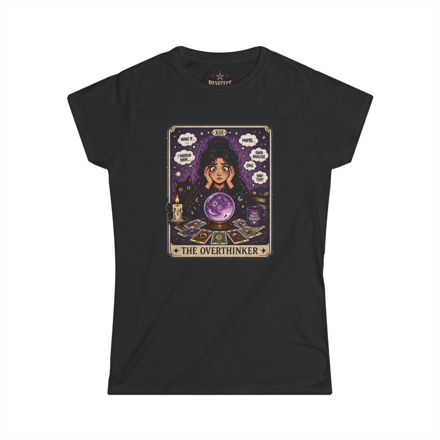 The Overthinker Tarot T‑Shirt — Women's Psychic Crystal Ball Tee