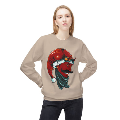 Devil Santa — Vintage Holiday Demon Graphic Crewneck Sweatshirt