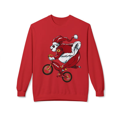 Santa Bear BMX Sweatshirt — Funny Christmas Cycling Holiday Crewneck