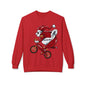 Santa Bear BMX Sweatshirt — Funny Christmas Cycling Holiday Crewneck