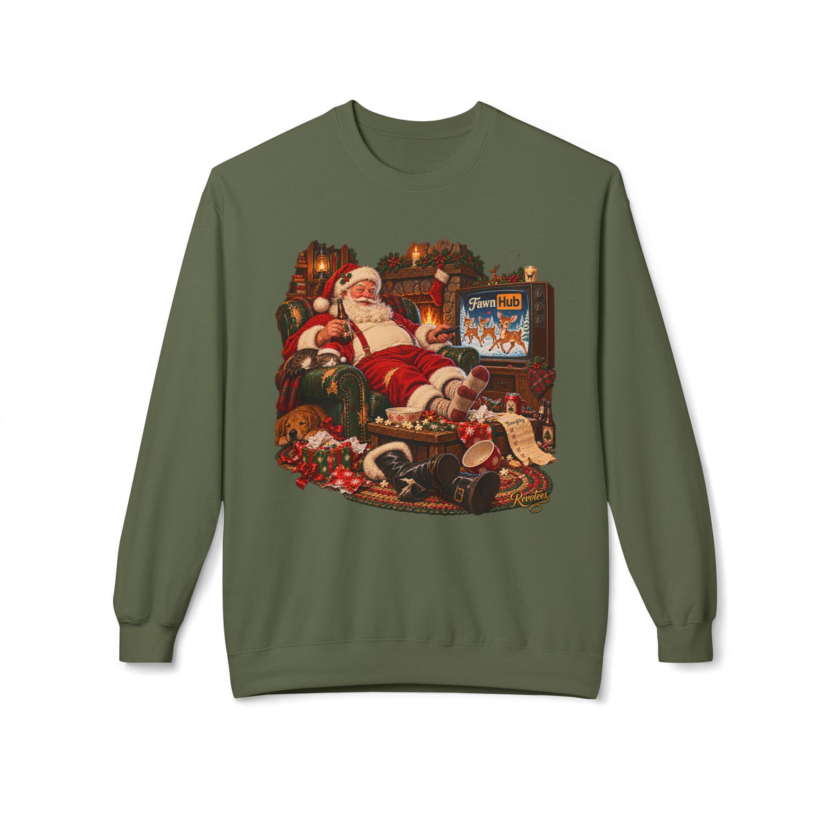 REVOTEES Santa's lil' secret - Vintage Christmas Crewneck Sweatshirt