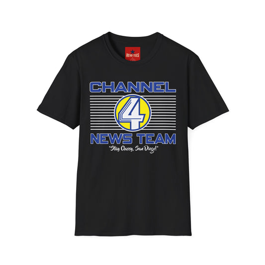 Revotees Channel 4 News Team Retro Broadcast Graphic T-Shirt