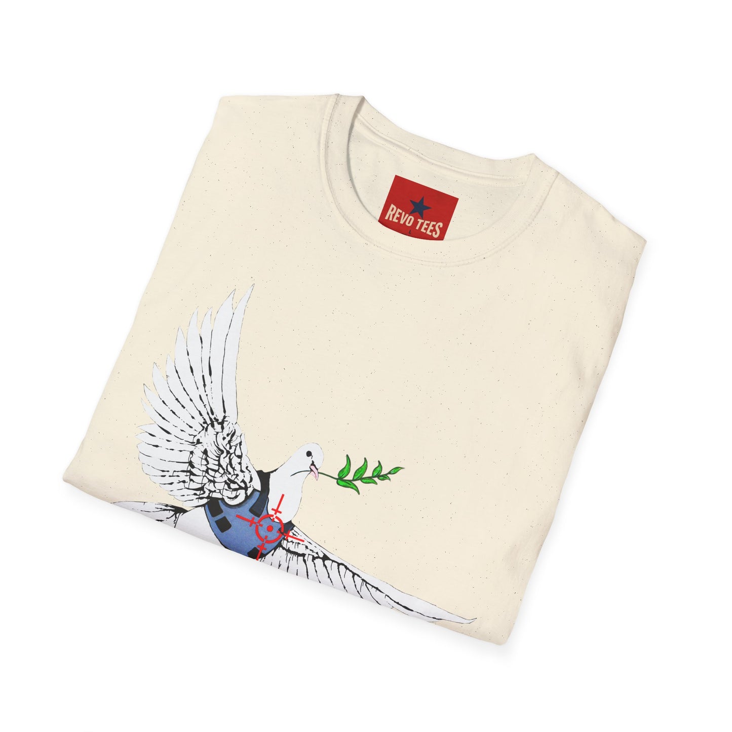 Banksy's Dove of Peace T‑Shirt — Flying Dove with Olive Branch & Earth Heart Graphic