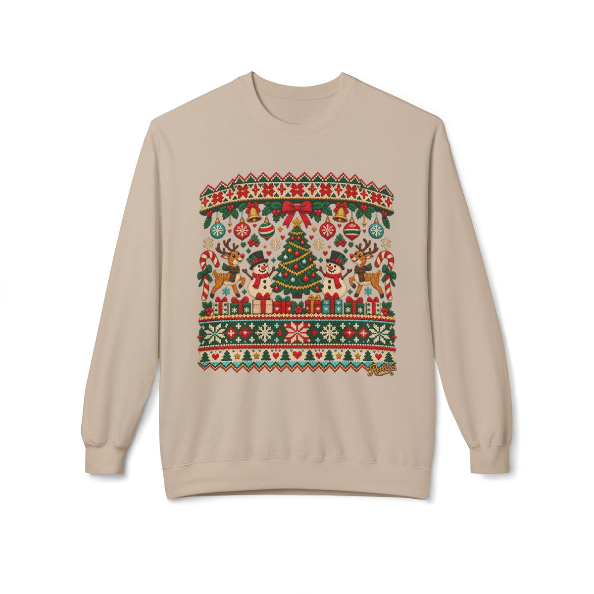 REVOTEES Christmas Tree Holiday Ugly Sweater Crewneck Sweatshirt