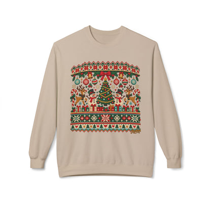REVOTEES Christmas Tree Holiday Ugly Sweater Crewneck Sweatshirt