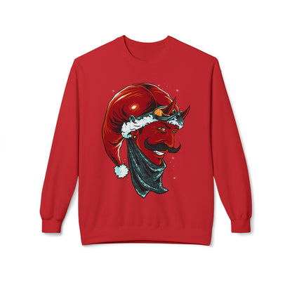 Devil Santa — Vintage Holiday Demon Graphic Crewneck Sweatshirt