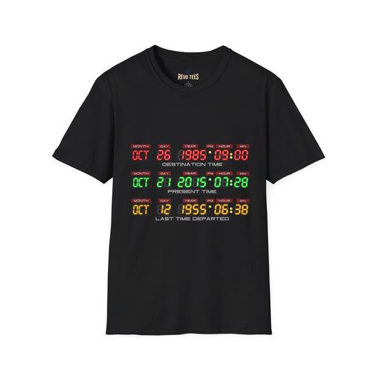 Revotees Back to the Future Time Display Graphic Oct 26 1985 Oct 21 2015 T-Shirt