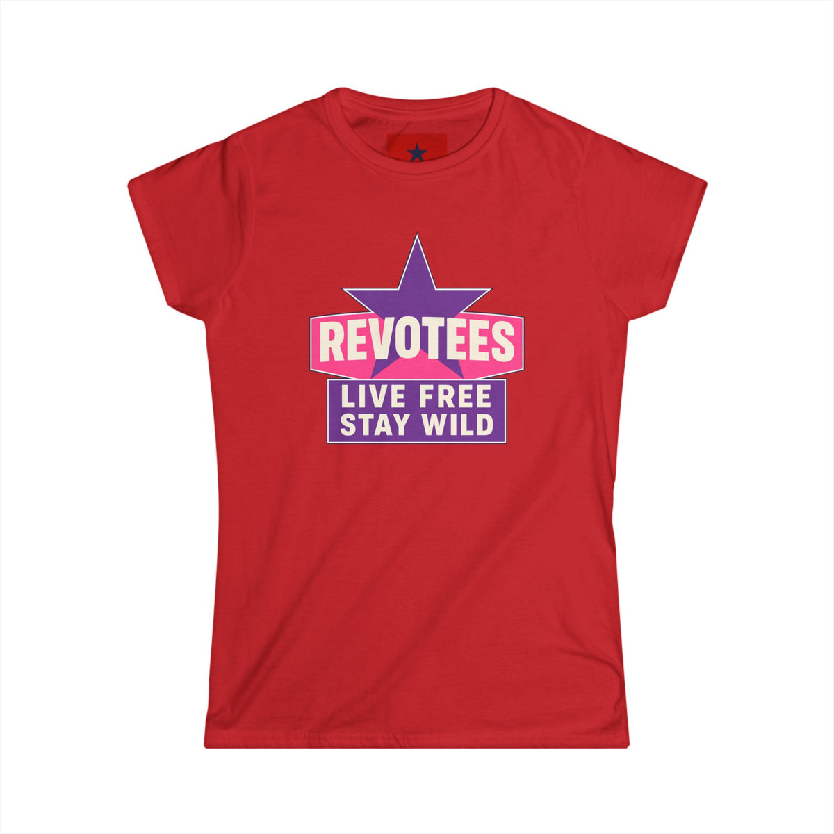Revotees Live Free Stay Wild Womens Retro Star Graphic T-Shirt - alternate view 15