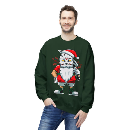 Santa Skull — Edgy Christmas Graphic Crewneck Sweatshirt