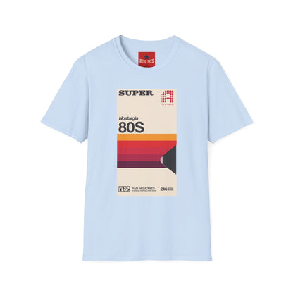 80s Nostalgia T‑Shirt — Retro Sunset Graphic Tee ("Super A" Cassette Style)