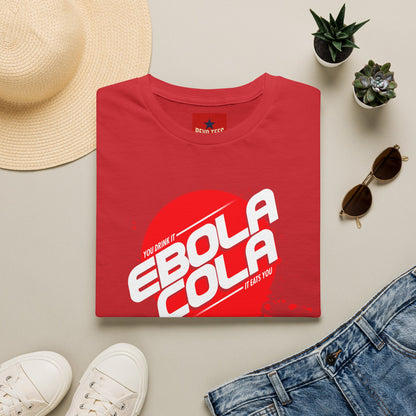 Ebola Cola Graphic T-Shirt – Retro Logo & Distressed Splash Design