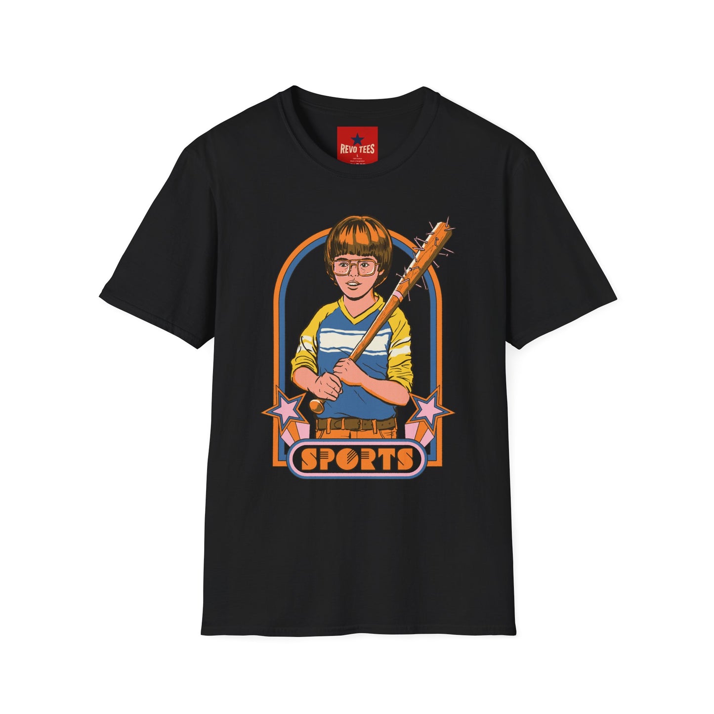 Retro Kid Sports T‑Shirt — Vintage Baseball Bat Graphic Tee