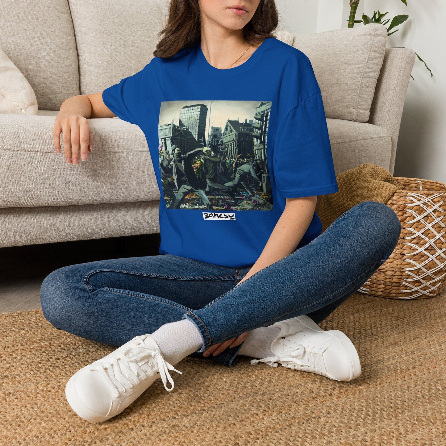 Banksy City Riot Graphic T-Shirt — Urban Protest Art Tee