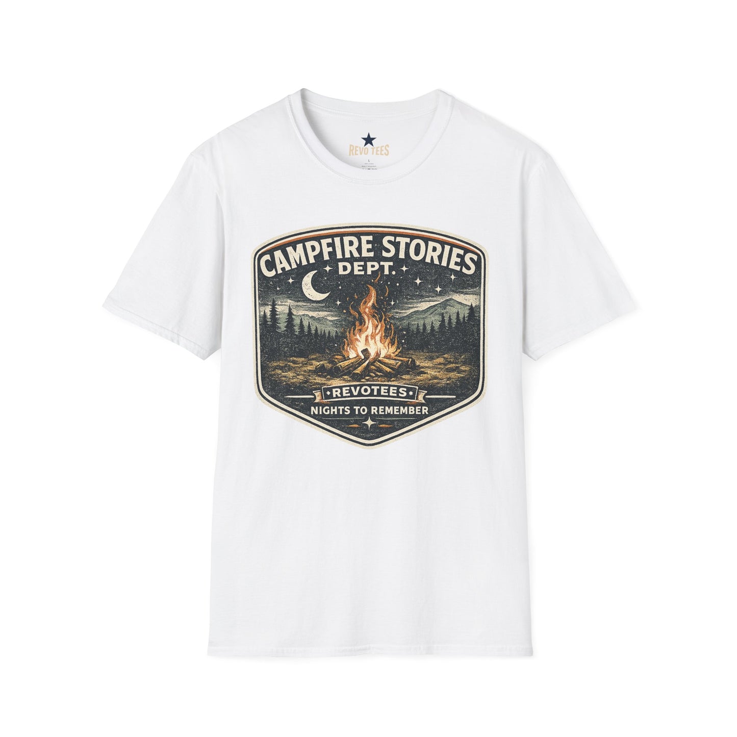 REVOTEES Campfire Stories T‑Shirt — Vintage Bonfire Graphic Tee