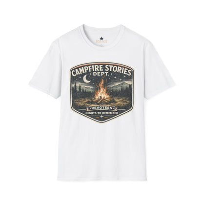REVOTEES Campfire Stories T‑Shirt — Vintage Bonfire Graphic Tee