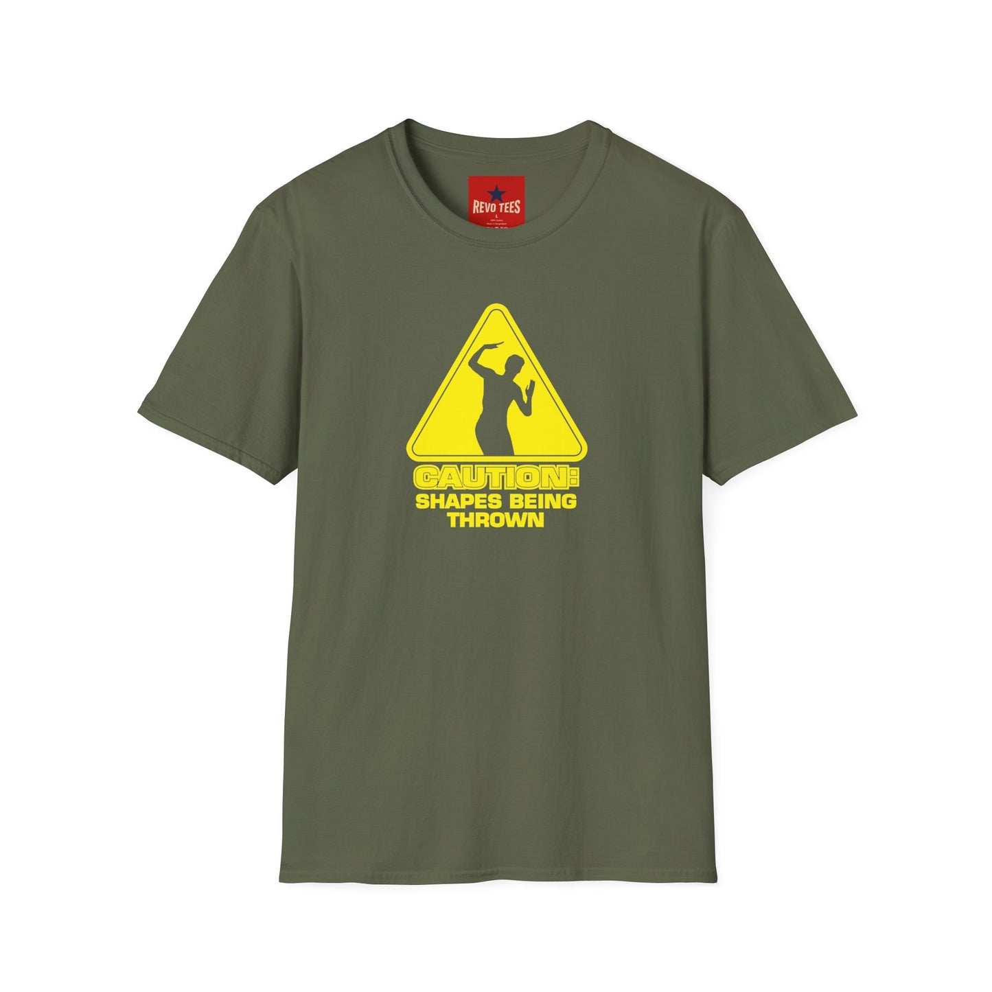 Caution - Throwing Shapes - Unisex Softstyle T-Shirt