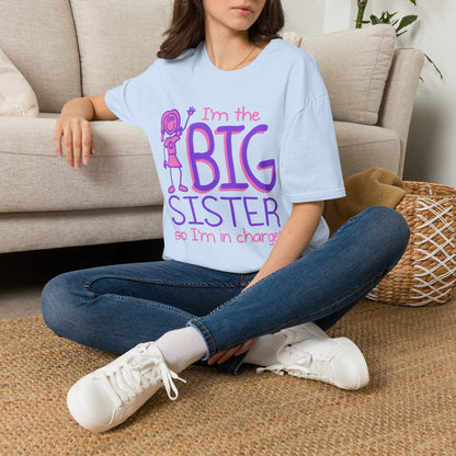 Big Sister T-Shirt — "I'm the Big Sister" Cute Pink & Purple Kids/Family Tee